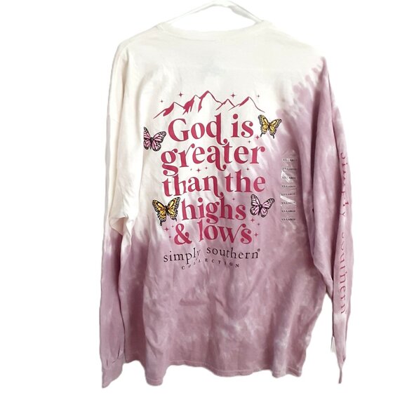 Simply Southern T-Shirt Size 2XL Long Sleeve Pullover Purple White NWT God - Picture 8 of 11